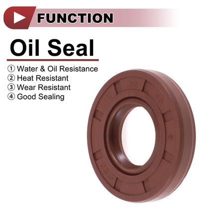 Oil Seal / 22x45x8mm / Rotary Shaft Seal FKM Rubber Brown 2 x Pcs