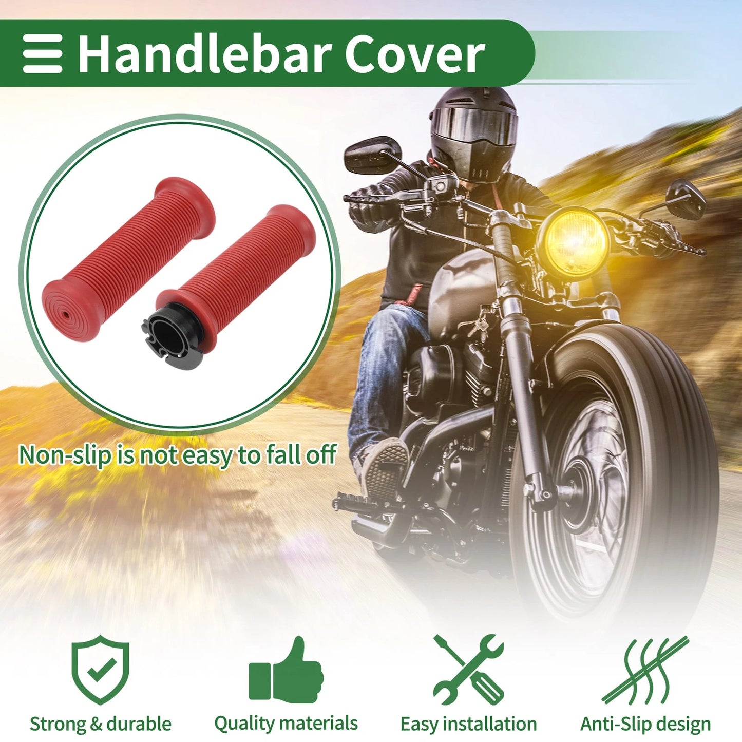 2 x 7/8" 22mm Hand Grips Cover Kit for Motorcycle