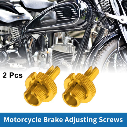 Brake Lever Barrel Adjusters Screws M8 Gold Tone 2 x Pcs for Motorcycle