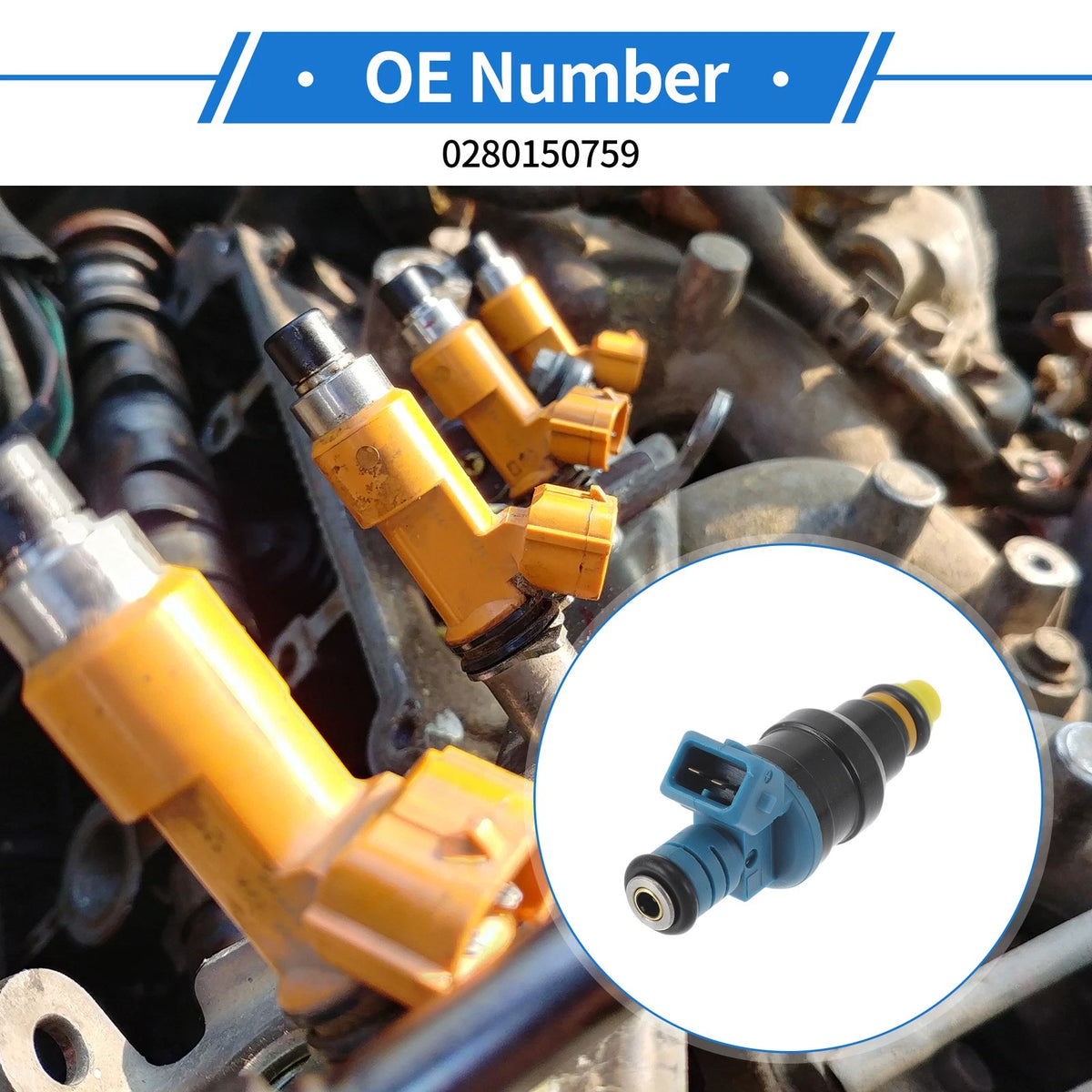 Fuel Injector 1 x No.0280150759 for Ford E-250 E-350 7.5 (1989-1991)