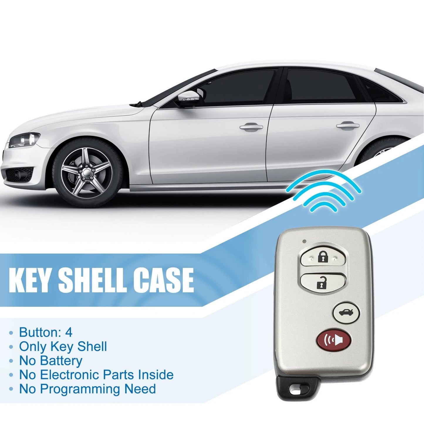 4 x Button Key Cover Fob Remote Case Shell for Toyota Avalon (2007–2012)