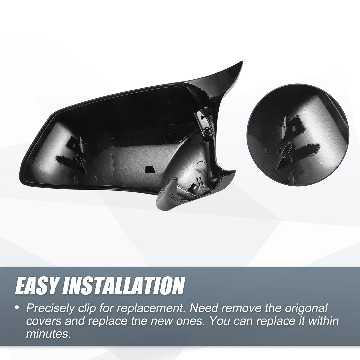 Rearview Mirror Cover Cap Gloss Black for BMW F10 F11 F18 528i 530i 535i 550i