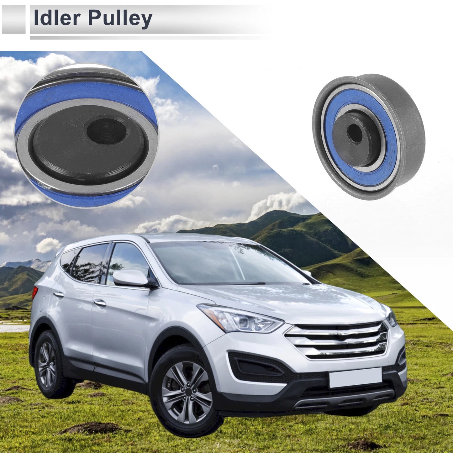 Drive Belt Idler Pulley for Hyundai Santa Fe (2001-2004) 1 Pc