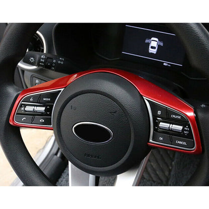 Steering Wheel Button Trim Cover for Kia Forte K3 (2019-2022) Red ABS