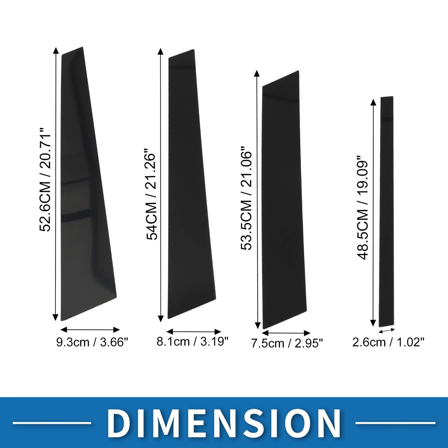 8 Pcs Black Door Pillar Window Trim for BMW X5 (1999-2006)