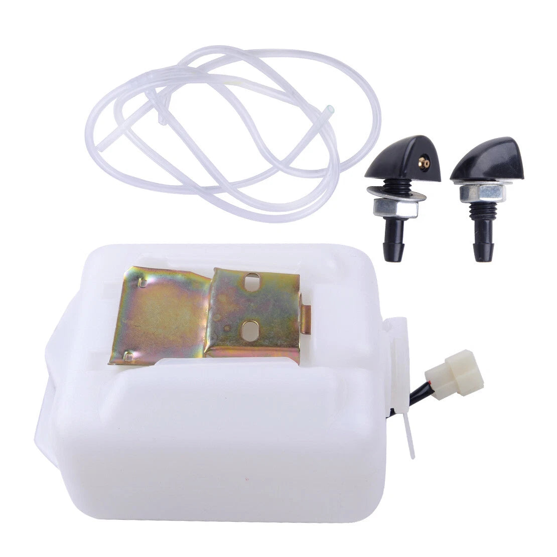 12V 2Pin Windshield Washer Reservoir Tank with Pump for Universal Vehicles