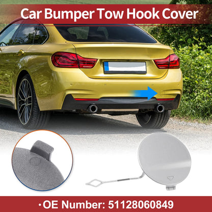 Rear Tow Hook Cover for BMW 428i (2014-2016) Silver Tone