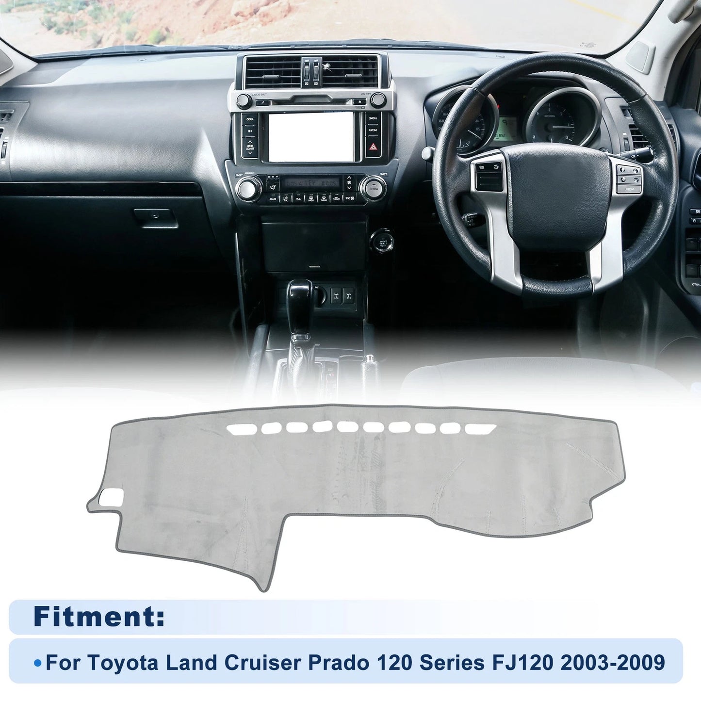 Dash Cover Gray for Toyota Land Cruiser Prado 120 Series FJ120 (2003–2009)