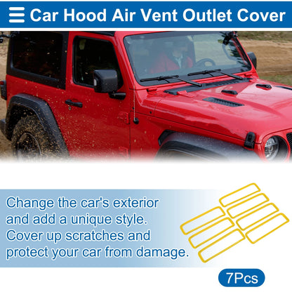 Hood Air Outlet Vent Cover Trim 7 x Pcs for Jeep Gladiator JT (20-24)
