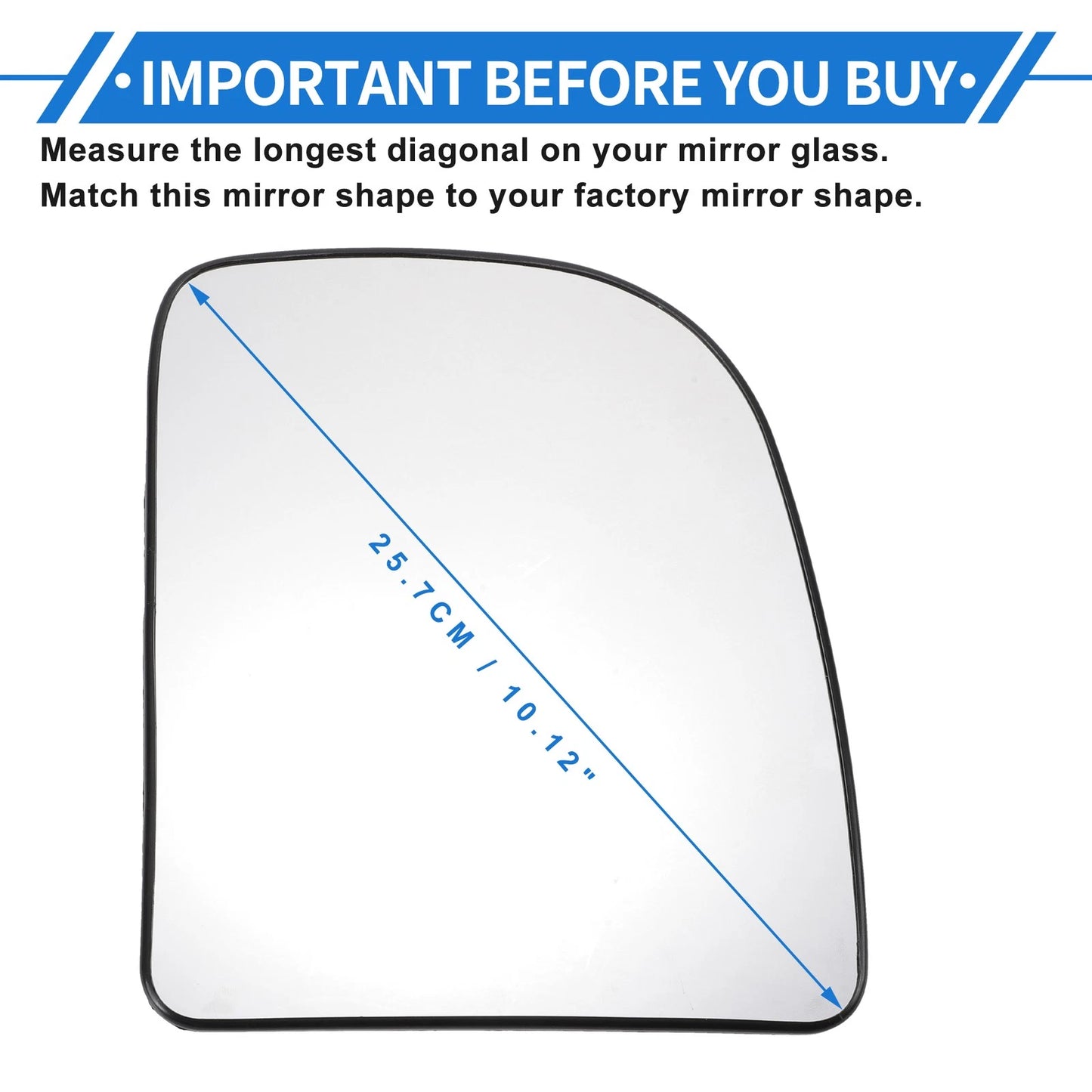 Heated Right Passenger Side Mirror Glass for Ford E150 (2004-2014)