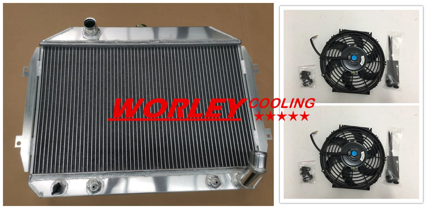 3 Row Aluminum Radiator & Fans for Datsun 260Z L26 2.6L L6 (1974-1975)