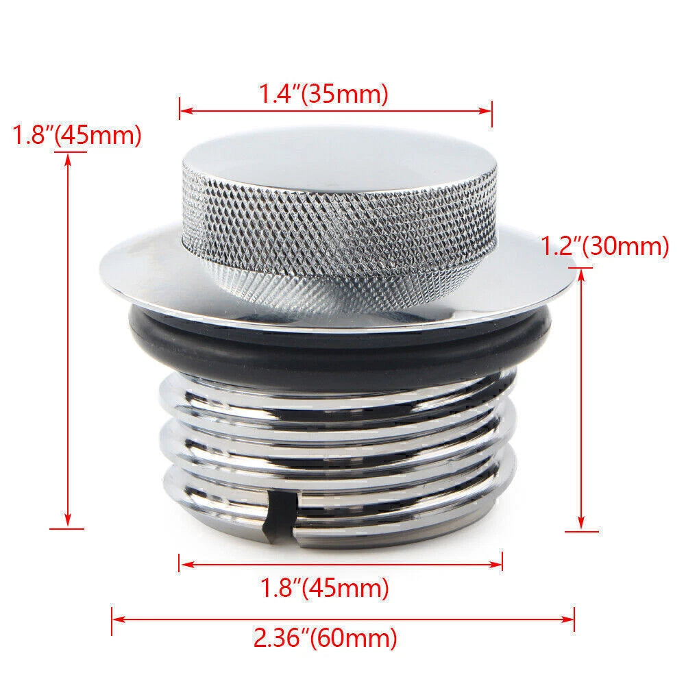 Vented Gas Cap for Harley Chrome