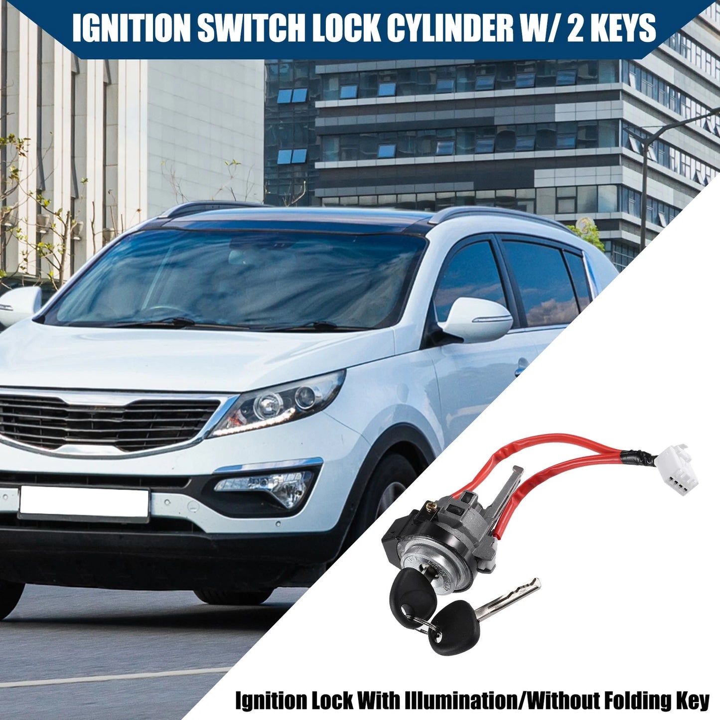 Ignition Switch Lock Cylinder W/ 2 Keys for Kia Sportage (2011-2016)