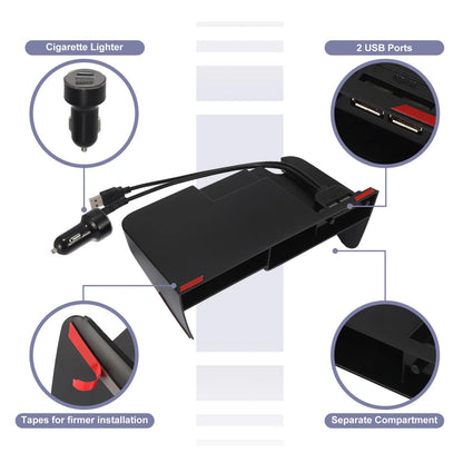 Black Center Console Storage Box Organizer for Toyota RAV4 (2019-2021)