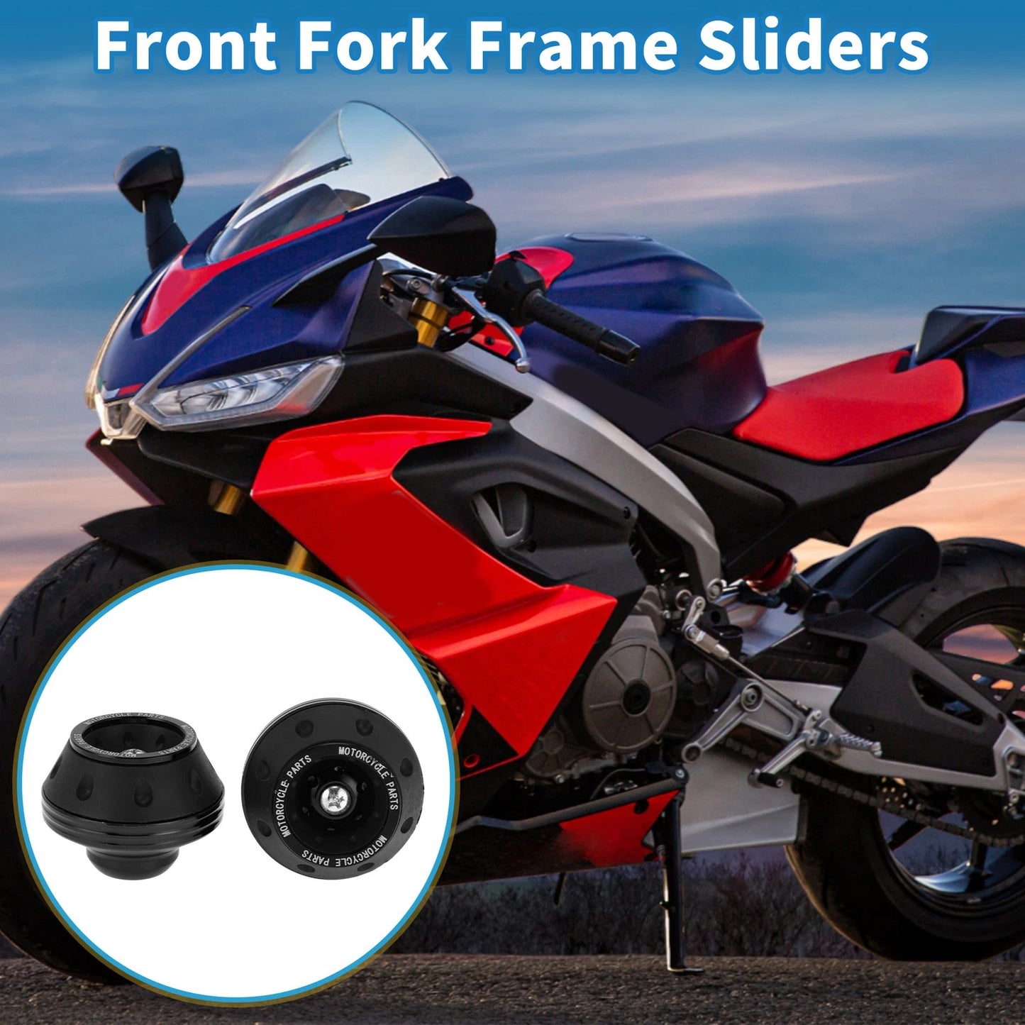 2 x Front Fork Frame Slider for Motorcycle