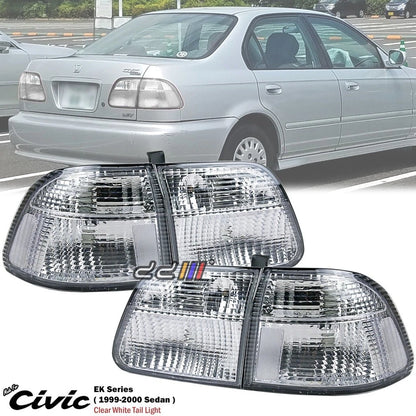 Clear White Rear Tail Light for Honda Civic EJ EK EK3 EK4 4DR (1999-2000)