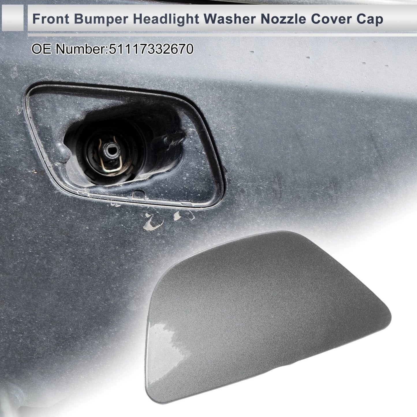 Front Right Washer Nozzle Cover for BMW 535i GT (2014-2017) Grey