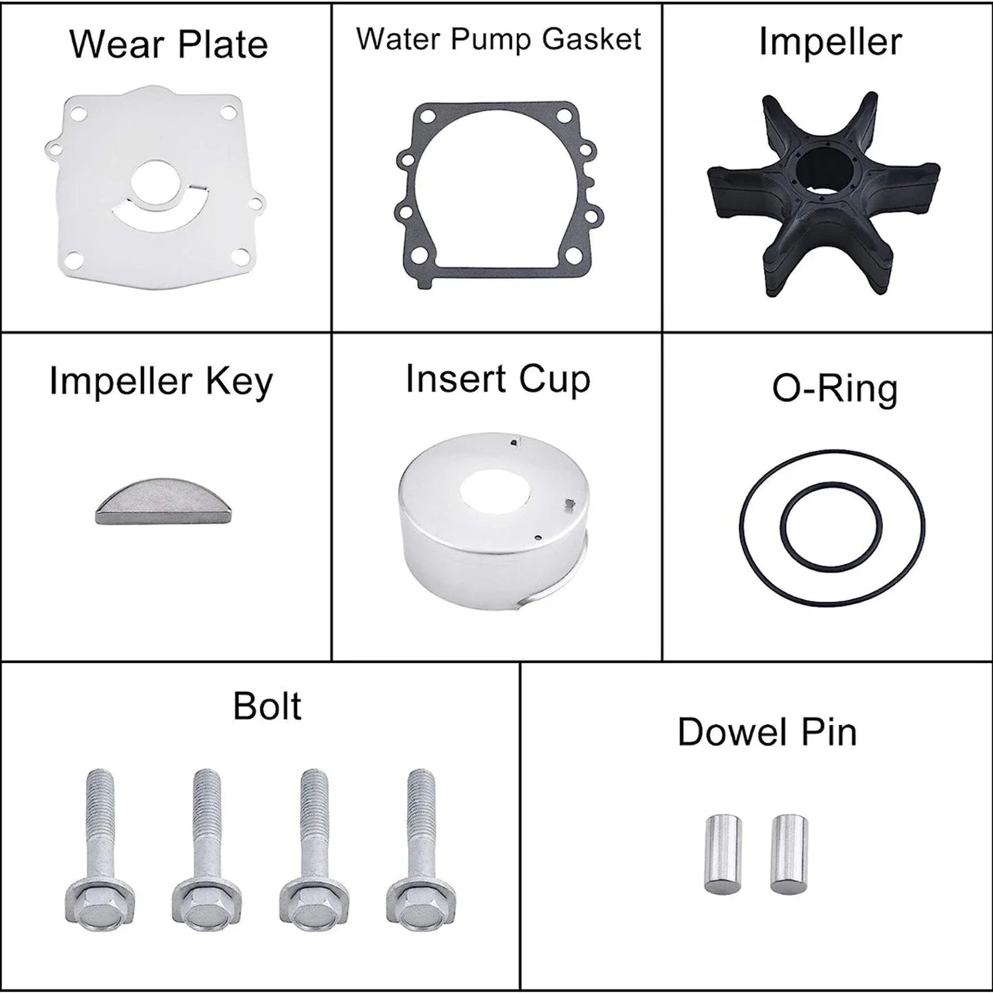 Yamaha Outboard Water Pump Impeller Kit for 150-250HP 4-Stroke Models