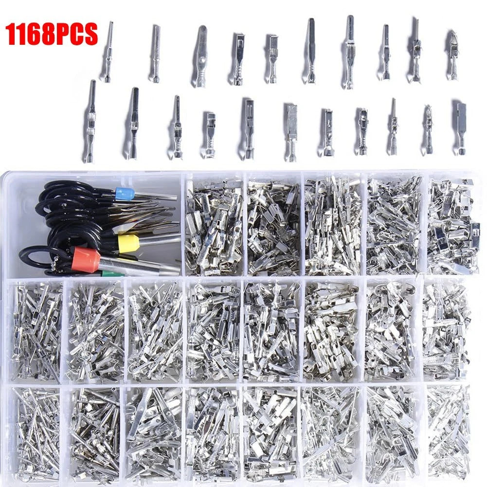 Portable 1168PCS Electrical Connectors with Essential Pin Puller Tool