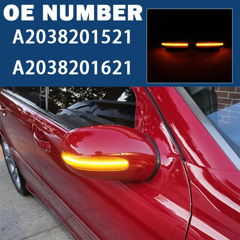 Amber LED Side Mirror Turn Signal Light for Mercedes W203 C-Class (2000-2007)