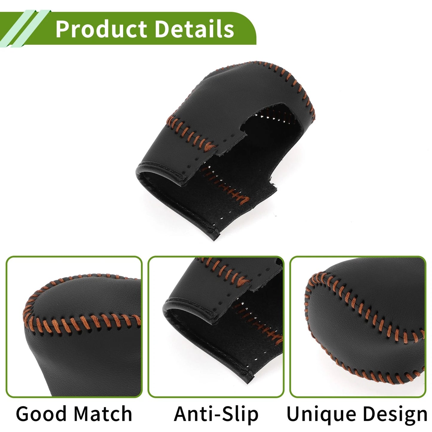 Car Gear Shift Knob Cover Black Brown Faux Leather for Honda Civic (22-24)