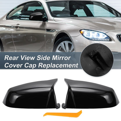 Gloss Black Rearview Mirror Cover Cap for BMW 5 Series E61 F10 F11 (2005-2017)