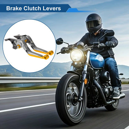 2 x Adjustable Short Long Brake Clutch Levers for Yamaha TMAX560 Titanium