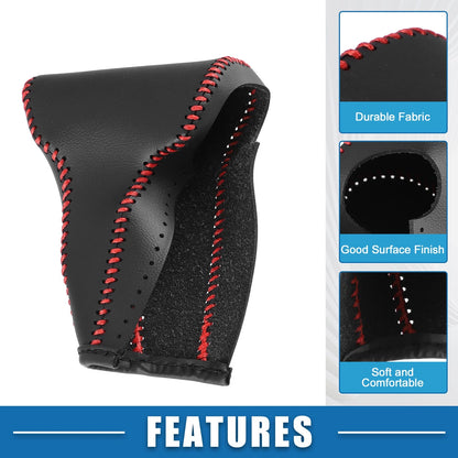 Gear Shift Lever Cover for Honda CR-V 2017-2022 Black Faux Leather Red Line