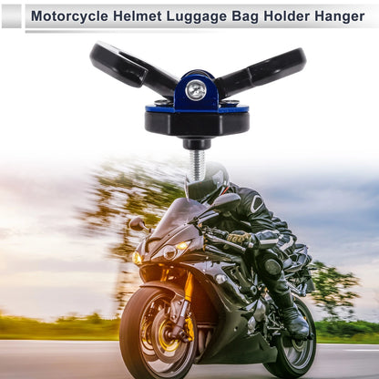 1x Horn-type Double Hook Aluminum Alloy Motorcycle Hanging Hook Black Blue