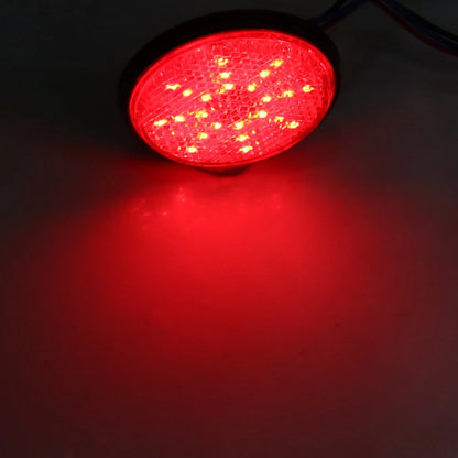 2Pcs Red LED Round Bolt-On Motorcycle Reflector Tail Signal for Motorcycle