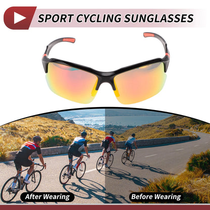 Goggles / 1 pair Red Lens Orange Black Frame Tri-acetel Cellulose PC for Motorcycle