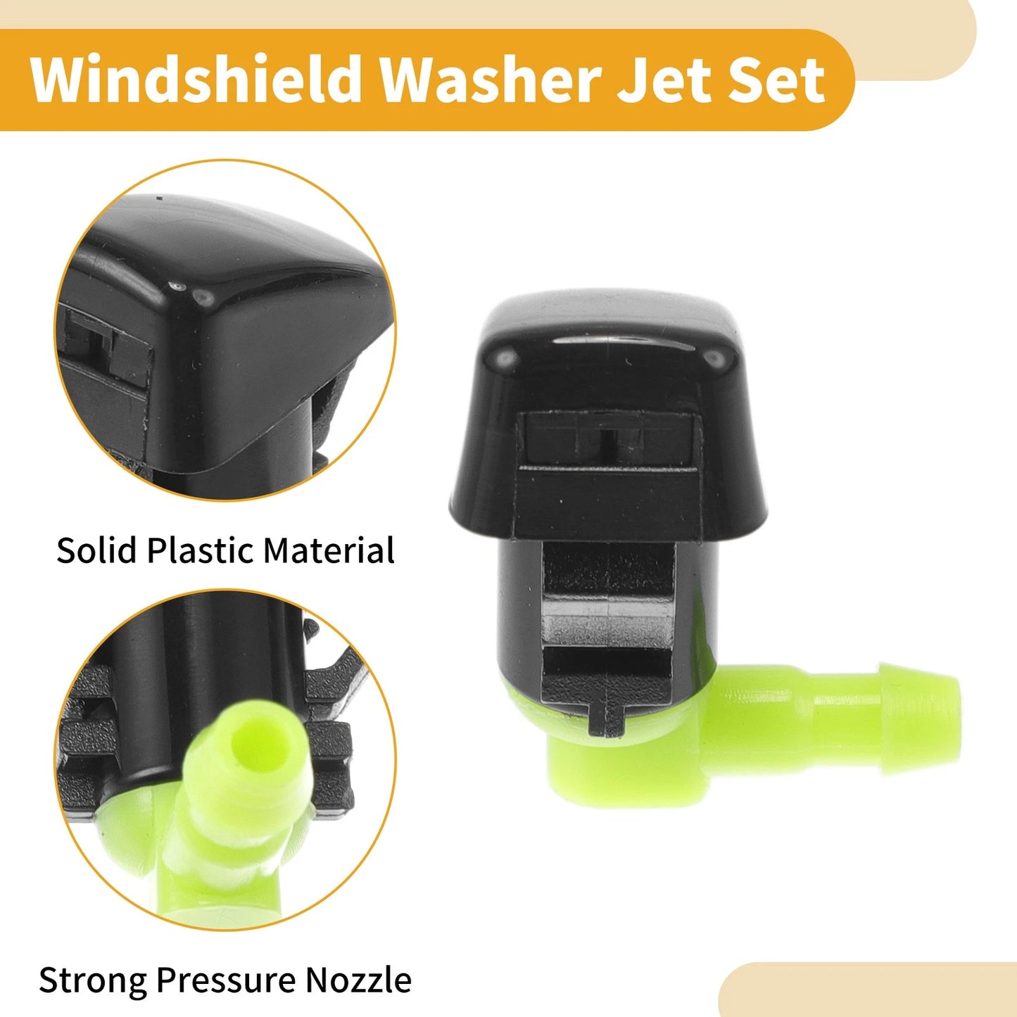 Windshield Washer Nozzle Kit for Ford Fusion (2006-2012) with Hose Connector