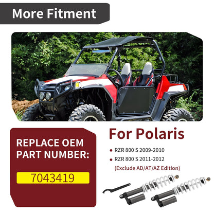 2 x Air Rear Shocks w/ Adjustable Tool for Polaris RZR 800 S (2009–2014)
