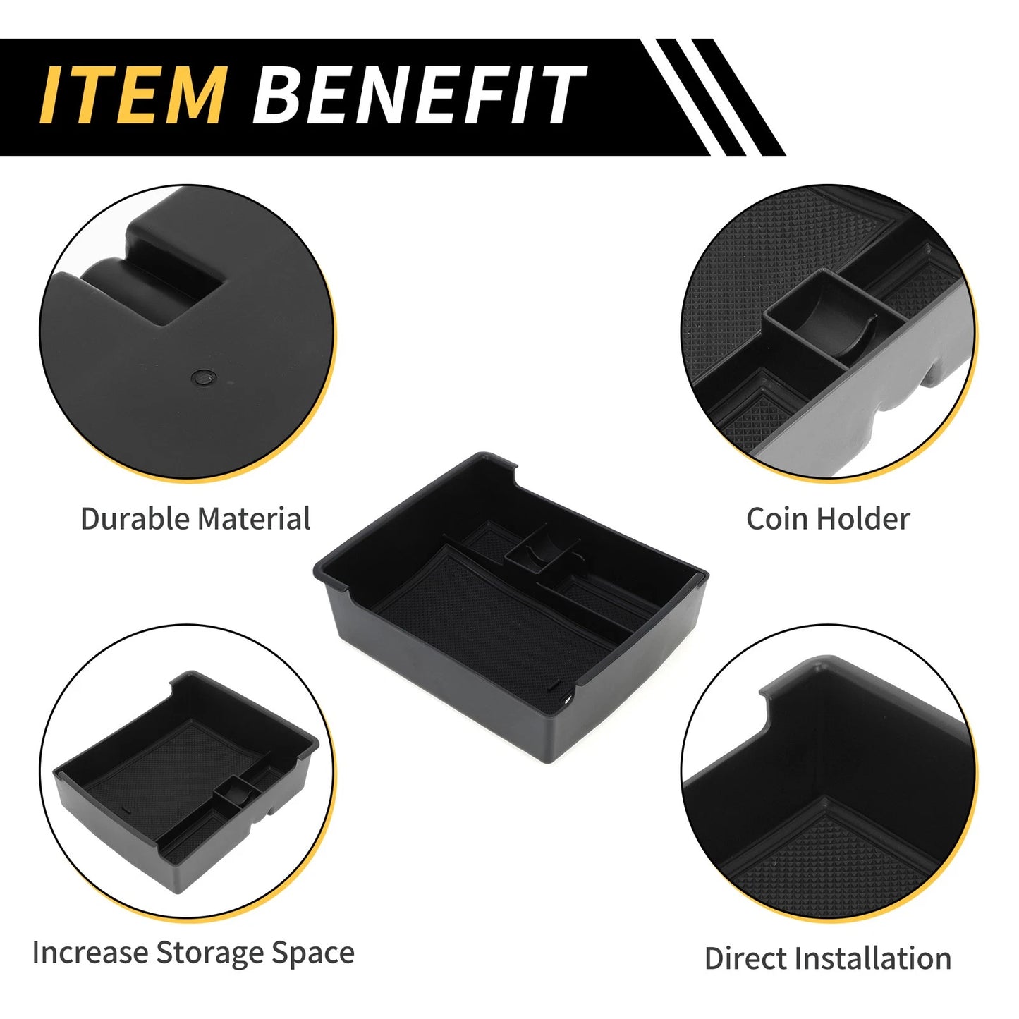 Center Console Organizer Tray for Ford Maverick (2022-2024) Black