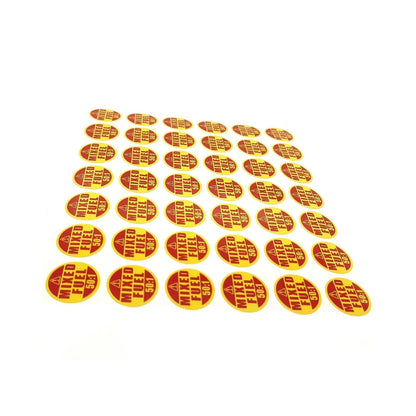 Mixed Fuel 50:1 Waterproof Warning/Caution Sticker Label 42Pcs 1" Round