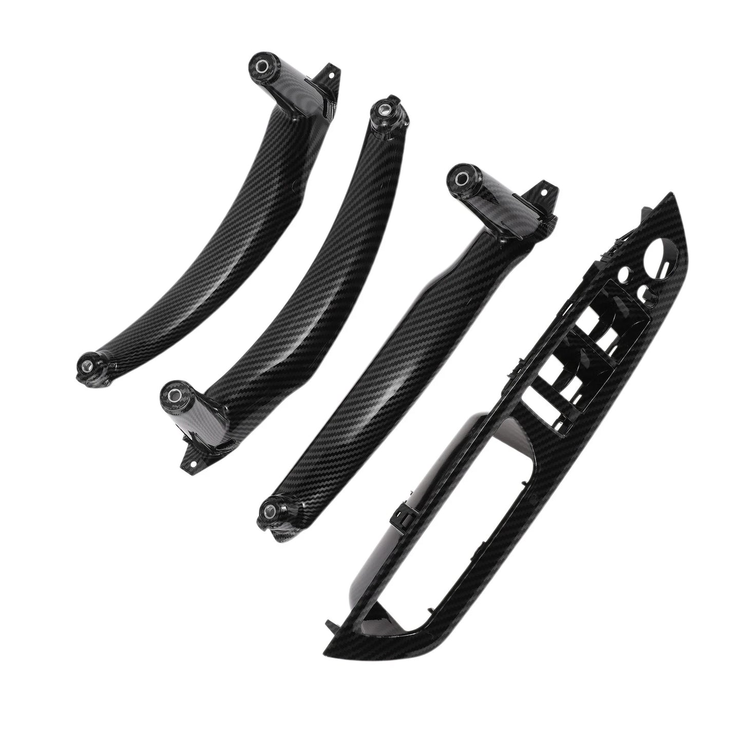 Door Panel Handle Pull Trim Cover for BMW X5 E70 2007-2013 Carbon Fiber Black