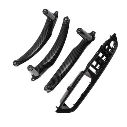 Door Panel Handle Pull Trim Cover for BMW X5 E70 2007-2013 Carbon Fiber Black