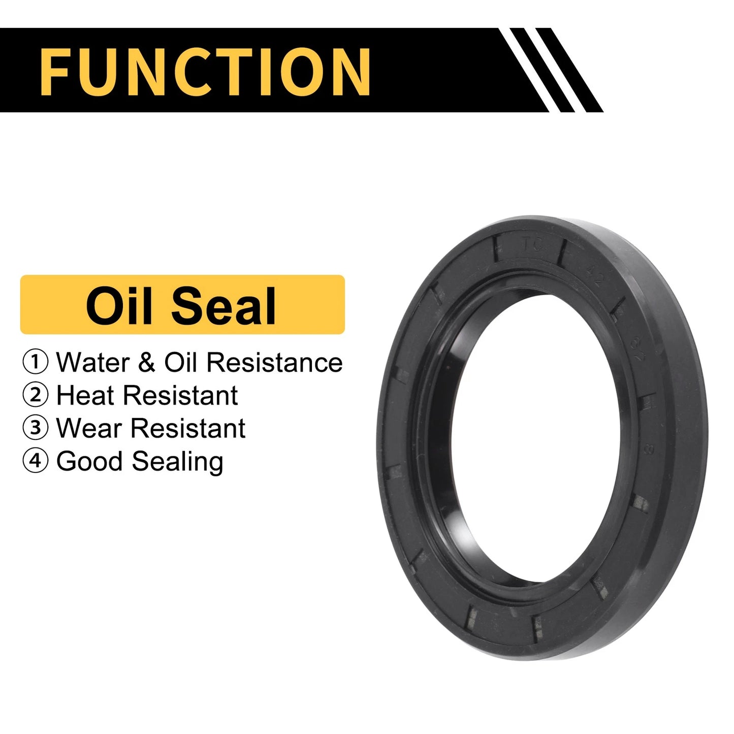 Oil Seal 42x62x8mm NBR Rubber Black Seal Ring Rotary Shaft Seal 5 Pcs