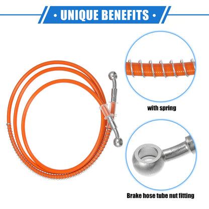 Orange Hydraulic Brake Hose Line 200cm for Motorcycle