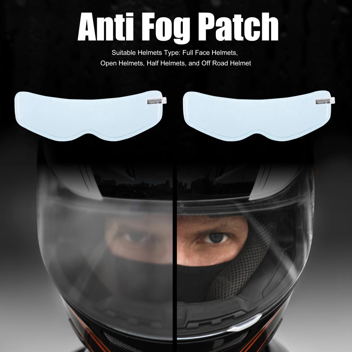 2pcs 8.86x2.56in Helmet Anti Fog Film Universal Film Lens Sticker for Motorcycle
