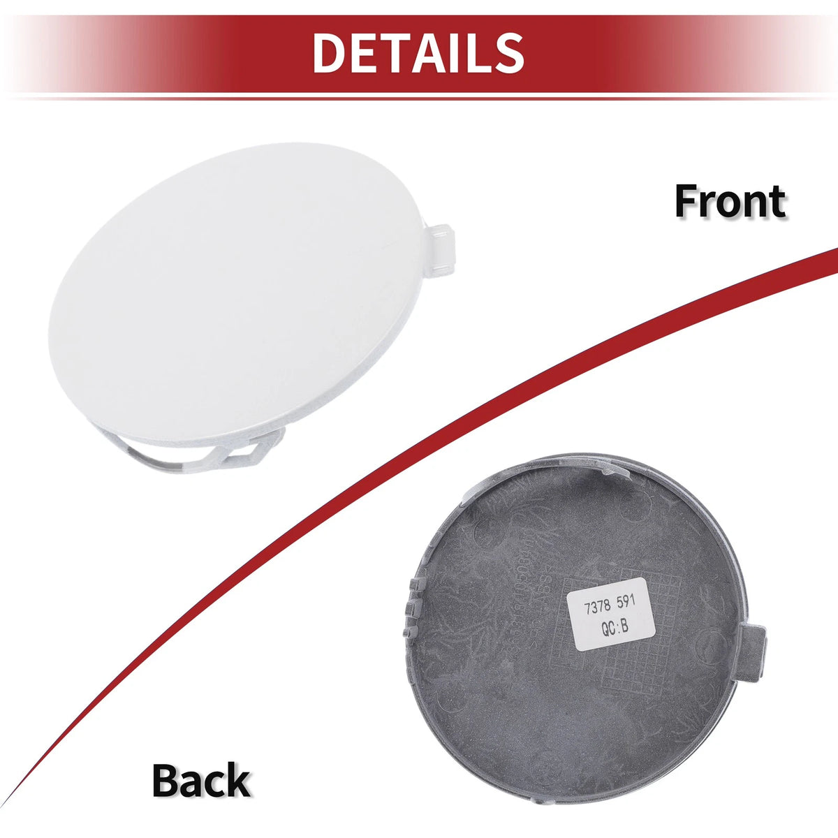 Front Tow Hook Cover for BMW X5 F15 (2014-2018) - White 1 Pcs
