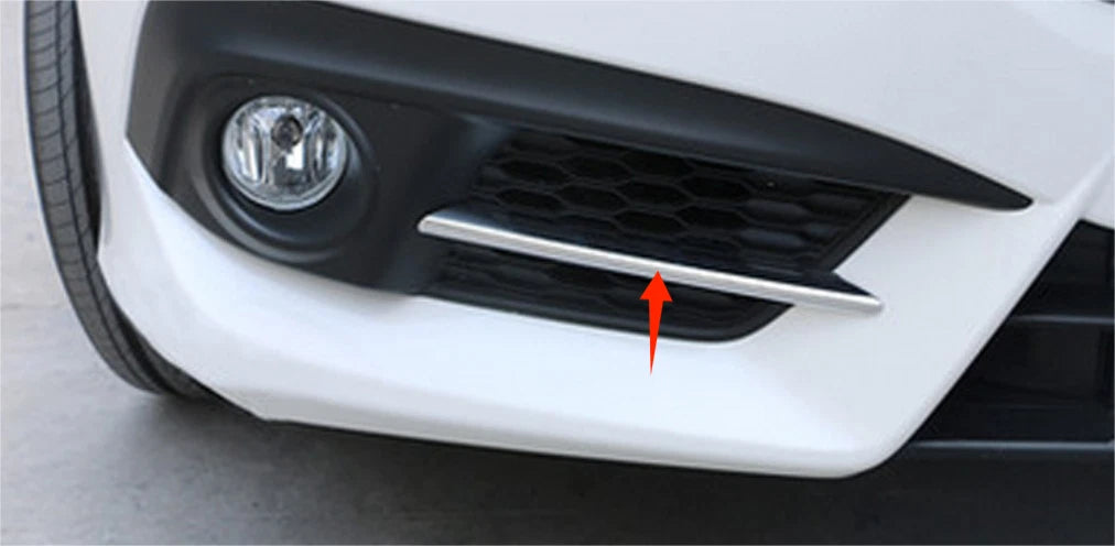 Chrome Front Fog Light Stripe Lid Cover Trim for 2016 Honda Civic Sedan (2016)