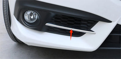 Chrome Front Fog Light Stripe Lid Cover Trim for 2016 Honda Civic Sedan (2016)