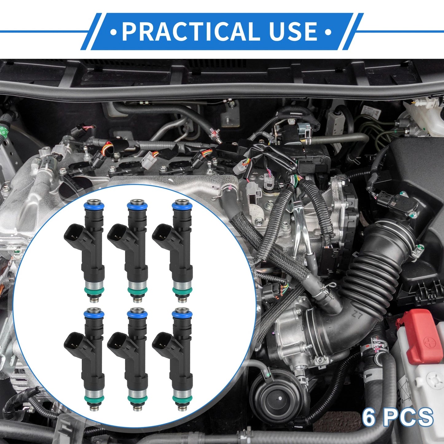 Fuel Injectors 6x 3.7L Black for Dodge Ram 1500 (2004-2010)