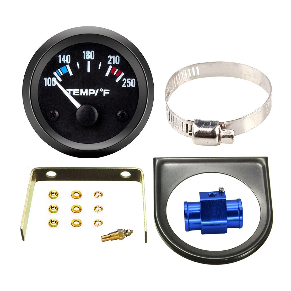 52mm LED Water Temperature Gauge 100-250��F w/ 40mm Sensor for Car