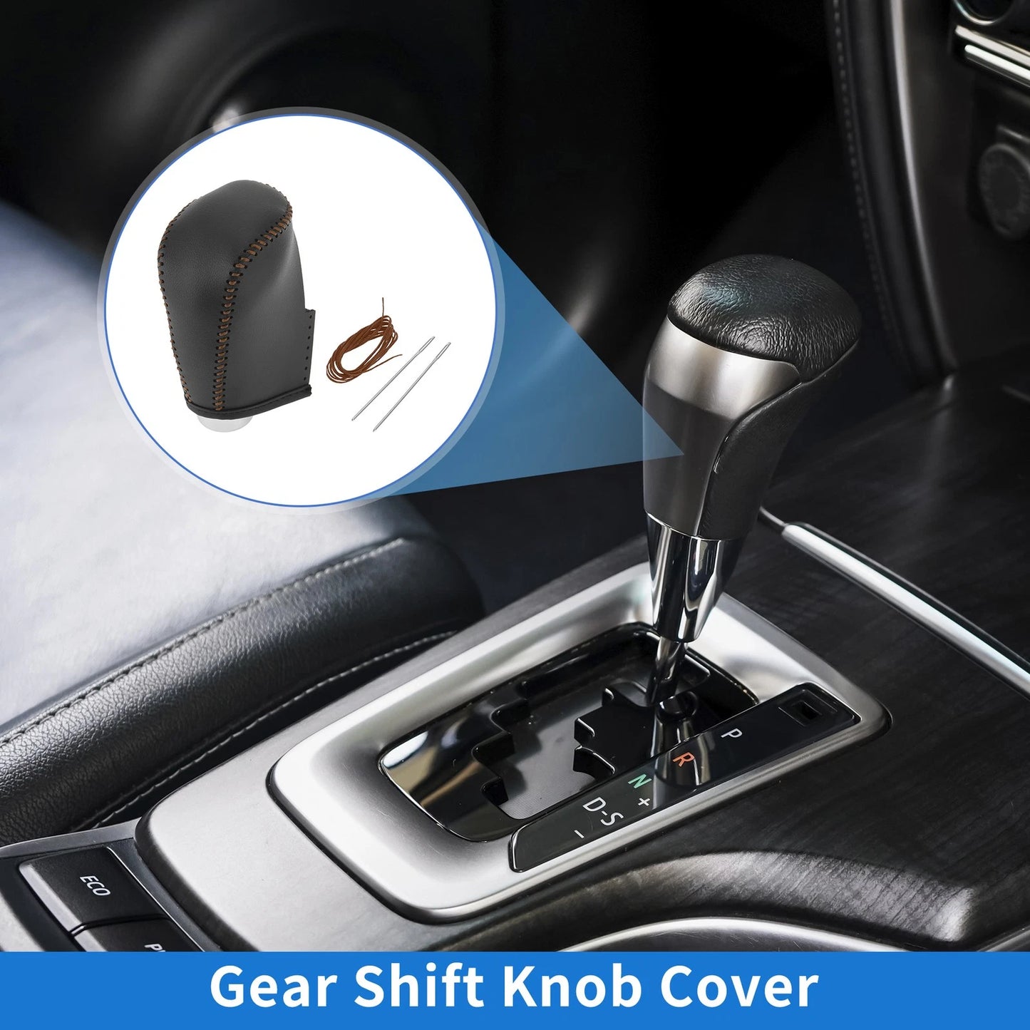 Car Gear Shift Knob Cover for Nissan Altima (2019-2024) Black Brown