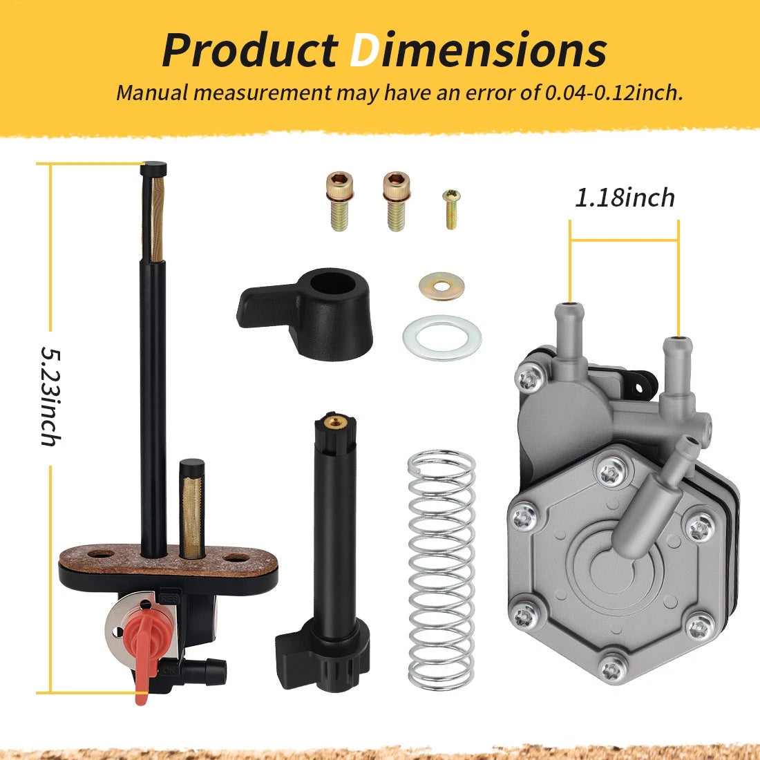 Petcock Fuel Shutoff Valve + Pump with Lever for Polaris Scrambler 500
