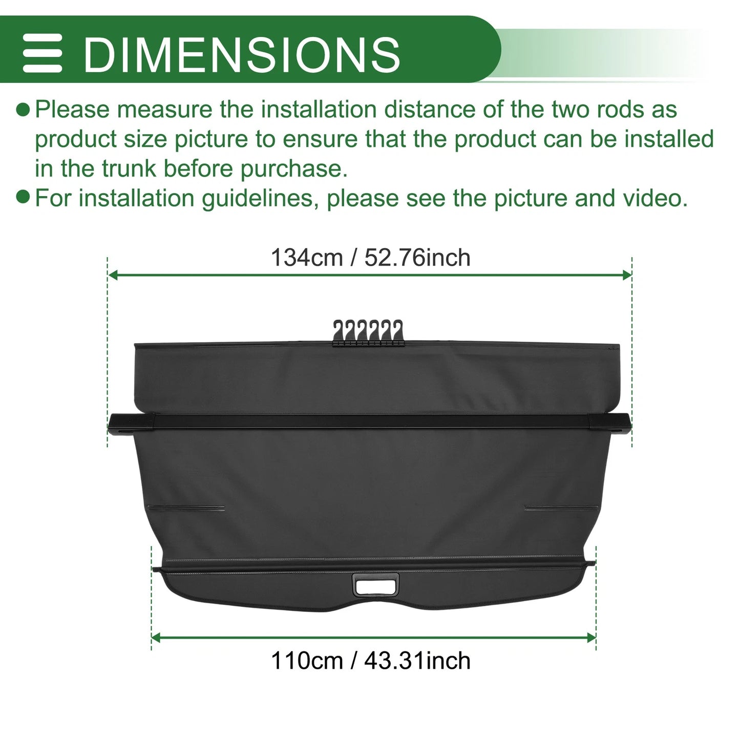 Trunk Retractable Cargo Cover Gloss Black for Chevrolet Captiva (2006-2016)