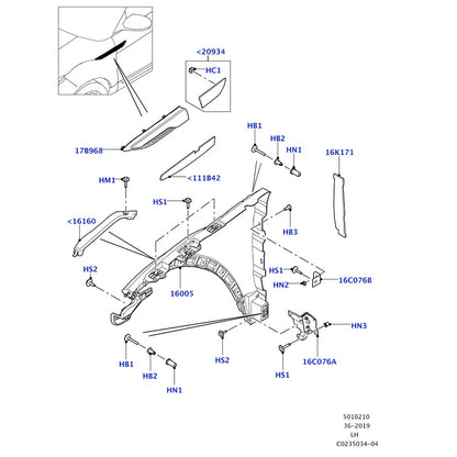 Left Front Door Upper Molding Trim for Land Rover Range Rover Evoque (2012-2019)