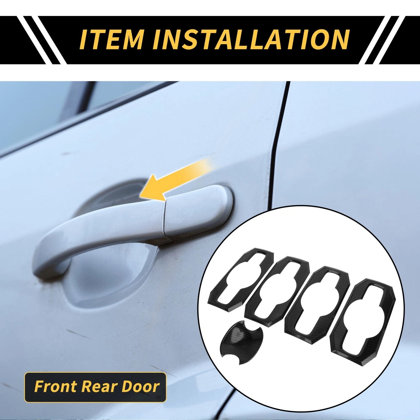 Carbon Fiber Front Rear Door Handle Bowl Caps for Toyota Tundra (2022-2024)